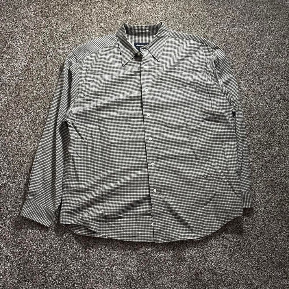 Eddie-bauer Men's Grey and Green Shirt